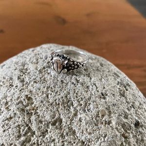 Sterling silver, frog ring